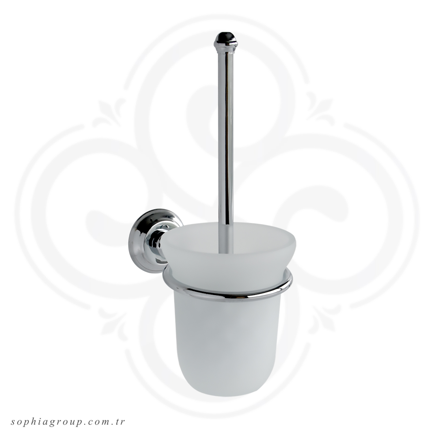 MILAN Chrome Wall Mounted Toilet Brush Set SP35039