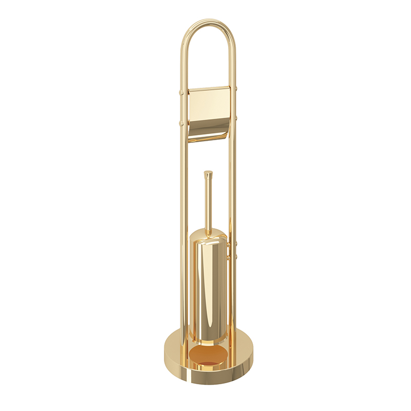 ROYAL Toilet Brush and Toilet Roll Holder Gold